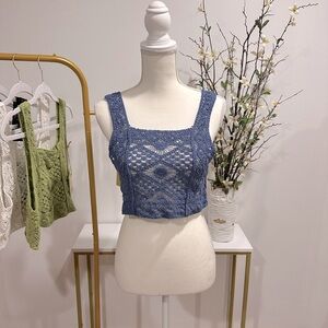 NWT Crochet Crop Tank
